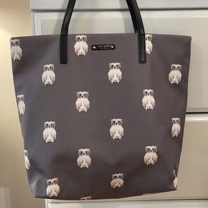 Kate Spade Grey Owl Coated Canvas Tote